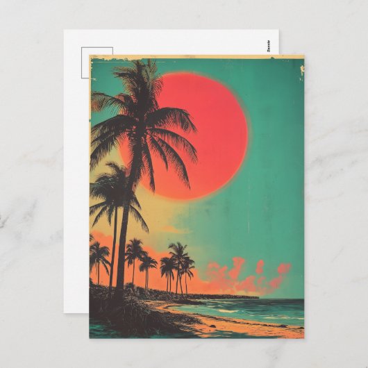  Florida Palm Tree Beach Briefkaart (Voorkant / Achterkant)