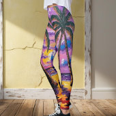 Florida Palm Tree Beach Tropical Legging