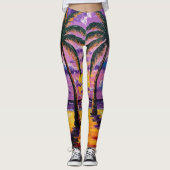 Florida Palm Tree Beach Tropical Legging (Voorkant)