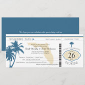 Florida Palm Tree Boarding Pass Wedding Kaart (Voorkant / Achterkant)