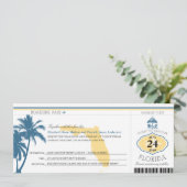Florida Palm Tree Boarding Pass Wedding Kaart (Staand voorkant)