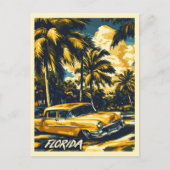  Florida Palm Tree Retro Auto Reizen Briefkaart (Voorkant)