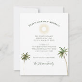 Florida Palm Trees Golden Sun Nieuw Adres konounce Aankondiging (Achterkant)