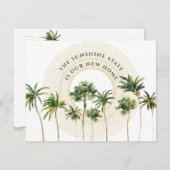 Florida Palm Trees Golden Sun Nieuw Adres konounce Aankondiging (Voorkant / Achterkant)