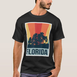 Florida Palm Trees Retro Skyline Miami Bea T-shirt