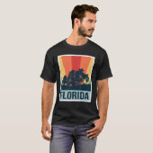 Florida Palm Trees Retro  Skyline Miami Bea T-shirt (Voorkant volledig)