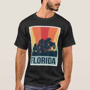 Florida Palm Trees Retro  Skyline Miami Bea T-shirt