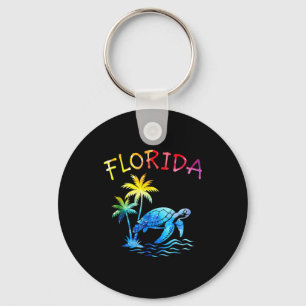 Florida palmbomen zonsondergang zeeschildpad tropi sleutelhanger