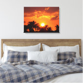 Florida palmboom zonsondergang Stretched Canvas Pr (Insitu (Slaapkamer))