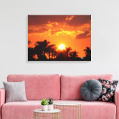 Florida palmboom zonsondergang Stretched Canvas Pr (Insitu (Woonkamer))