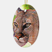 Florida Panther Keramisch Ornament (Links)