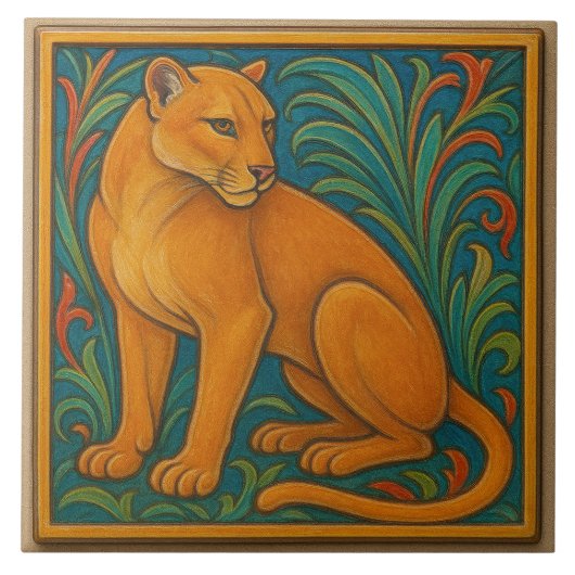 Florida Panther - Keramische Tegel Tegeltje (Voorkant)