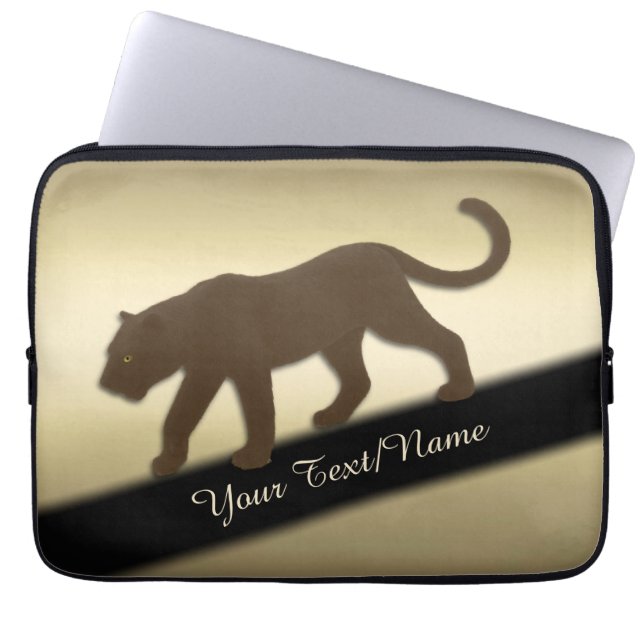 Florida Panther op Gold Personal Laptop Sleeve (Voorkant)