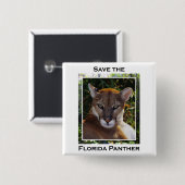 Florida Panther Vierkante Button 5,1 Cm (Voorkant /achterkant)