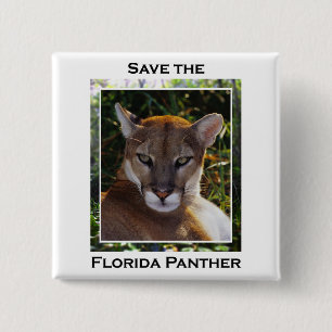 Florida Panther Vierkante Button 5,1 Cm