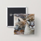 Florida Panther Vierkante Button 5,1 Cm (Voorkant /achterkant)