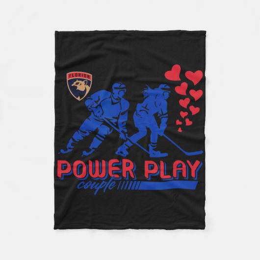 Florida Panthers Valentijnsdag Power Play Koppel N Fleece Deken (Voorkant)