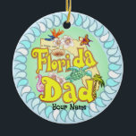 Florida papa keramisch ornament<br><div class="desc">Het ornament is gemaakt door ArtMuvz Illustration. Bijpassende werelden beste papa kleding, t-shirts, vaders dag geschenken voor man, vader, papa T-shirt, verjaardagscadeau en geweldige papa kleding.</div>