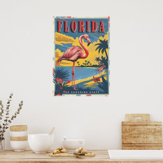  Florida Paradise reisposter Poster (Keuken)