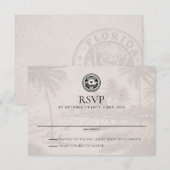Florida Passport Wedding RSVP Kaartje (Voorkant / Achterkant)