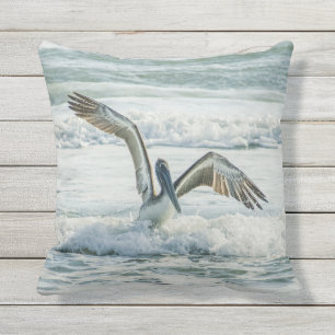 Florida Pelican Ocean Waves Outdoor Sierkussen