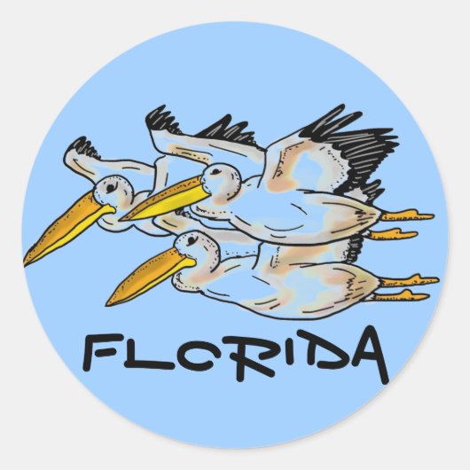 Florida pelikaanblauwe stickers (Voorkant)