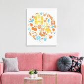Florida-pictogrammen Canvas Afdruk (Insitu (Woonkamer))
