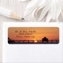 Florida Pier Beauful Sunset Etiket