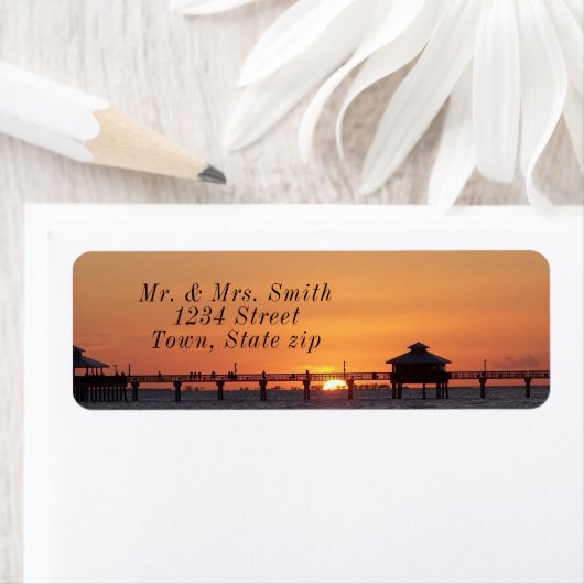 Florida Pier Beauful Sunset Etiket (Insitu)