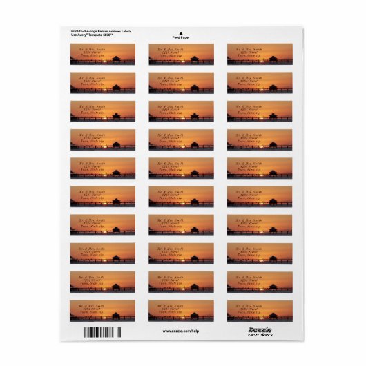 Florida Pier Beauful Sunset Etiket (Full Sheet)