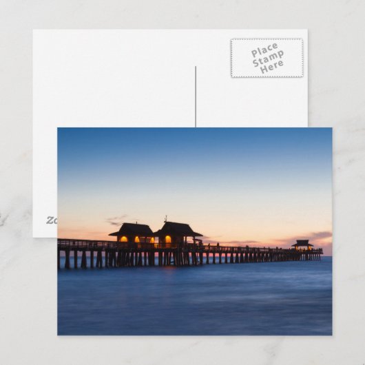 Florida - Pier van Napels op schemergebied briefka Briefkaart (Voorkant / Achterkant)