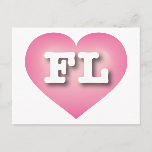 Florida Pink Fade Heart - Ik hou van FL Briefkaart (Voorkant)