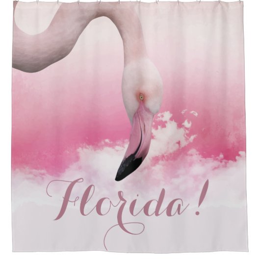 Florida Pink Flamingo Douchegordijn (Voorkant)