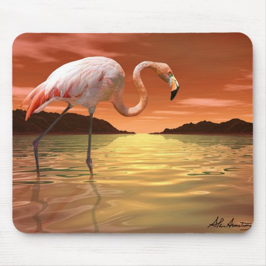 Florida Pink Flamingo Mousepad Muismat (Voorkant)