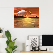 Florida Pink Flamingo Poster (Thuiskantoor)