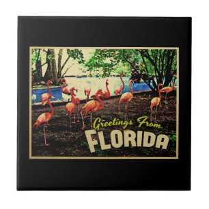 Florida Pink Flamingos Tegeltje