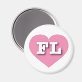 Florida Pink Heart - Ik hou van FL Magneet (Voorkant / Achterkant)