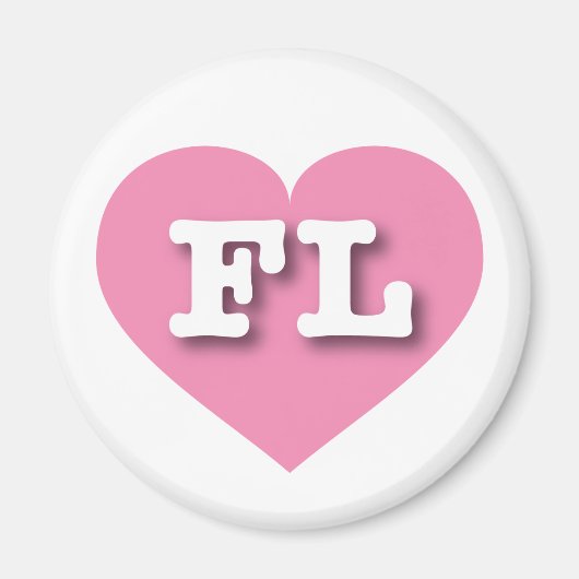 Florida Pink Heart - Ik hou van FL Magneet (Voorkant)