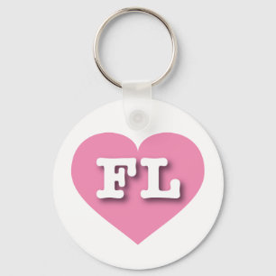 Florida Pink Heart - Ik hou van FL Sleutelhanger