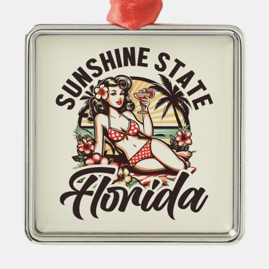 Florida Pinup Metalen Ornament (Voorkant)