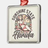 Florida Pinup Metalen Ornament (Links)