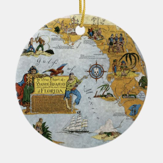 Florida Pirate Map Ornament (Voorkant)