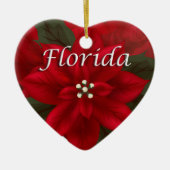 Florida Poinsettia Heart Keepomwille Ornament (Voorkant)