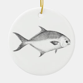Florida Pompano Logo (lijnkunst) Keramisch Ornament