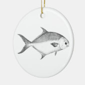 Florida Pompano Logo (lijnkunst) Keramisch Ornament (Links)