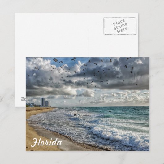 Florida Post Kaart South Florida Coastline (Voorkant / Achterkant)