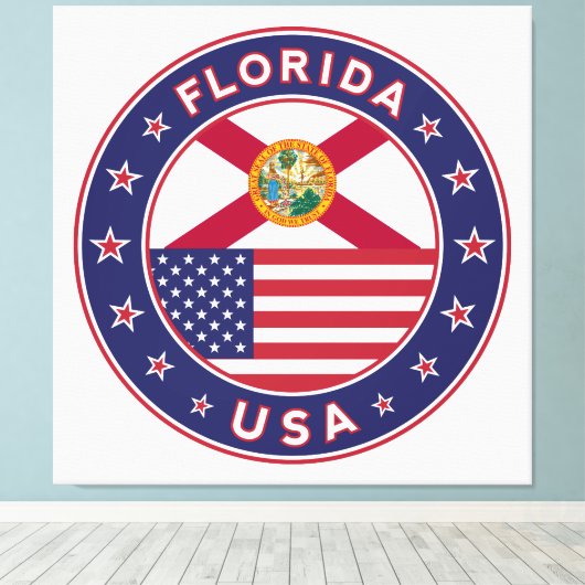 Florida, poster, canvas, kwadraat, groot, canvas afdruk (Insitu (Houten vloer))