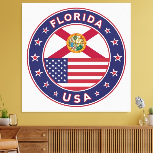 Florida, poster, canvas, kwadraat, groot, canvas afdruk (Insitu (Woonkamer))