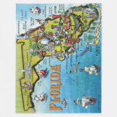 Florida Pretkaart Fleece Deken (Voorkant)