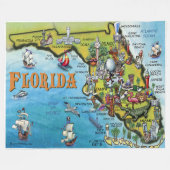 Florida Pretkaart Fleece Deken (Voorkant (Horizontaal))